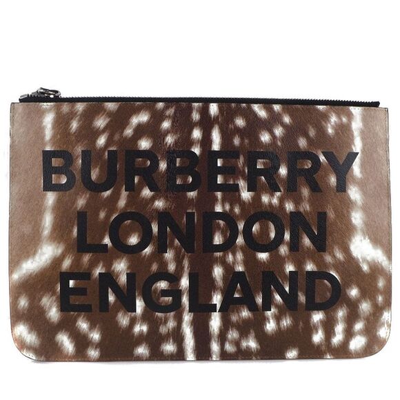 Pre Loved burberry Unisex Brown Clutches - Picture 1 of 8